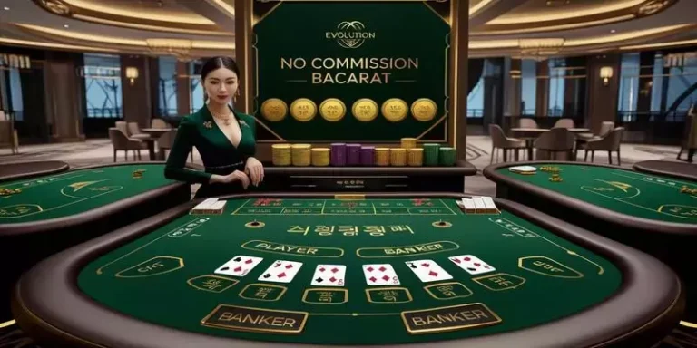 에볼루션 노커미션 바카라의 수수료 0% 시스템, 뱅커 식스 규칙, 슈퍼 식스 베팅을 실제 게임 화면으로 보여주는 완전 가이드 이미지