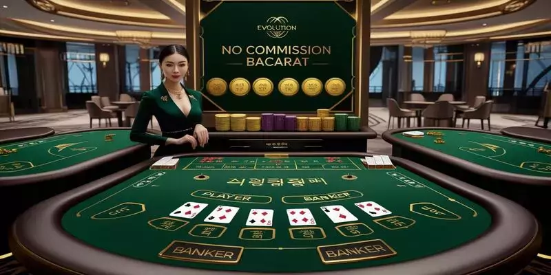 에볼루션 노커미션 바카라의 수수료 0% 시스템, 뱅커 식스 규칙, 슈퍼 식스 베팅을 실제 게임 화면으로 보여주는 완전 가이드 이미지