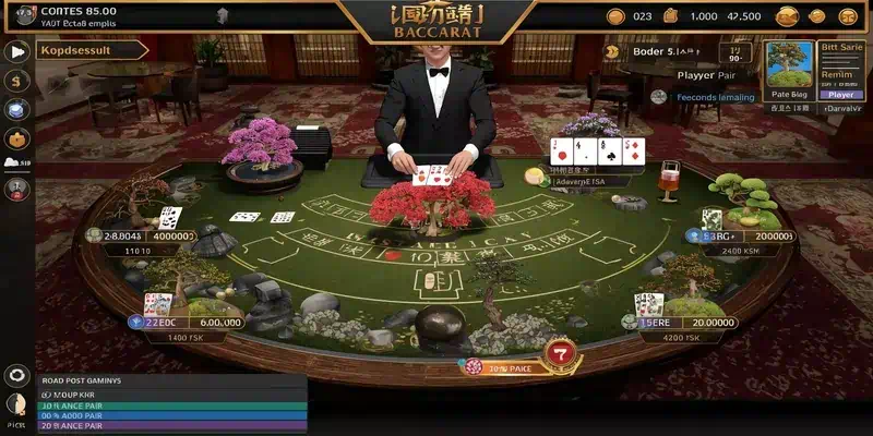 본자이 스피드 바카라 사용자 인터페이스 상세 화면, 베팅 옵션 배치와 결과 표시 방법, 18초 베팅 타이머 시스템