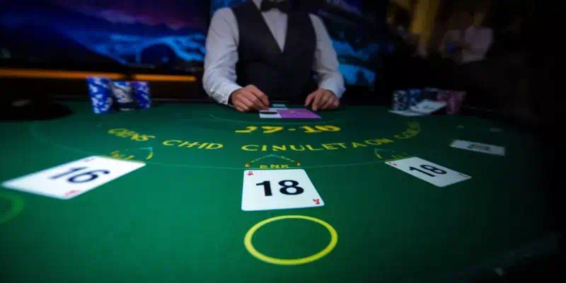 에볼루션 이지 블랙잭 인터페이스 구성도, 딜러 테이블, 16-20 베팅 영역, 버스트잇 사이드 베팅, 게임 히스토리 패널 표시