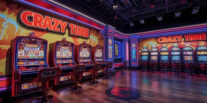 크레이지 타임 시리즈 신작 크레이지 파친코, 5릴 슬롯과 거대한 파친코 벽이 결합된 하이브리드 게임쇼 스튜디오, 화려한 컬러와 라이브 호스트